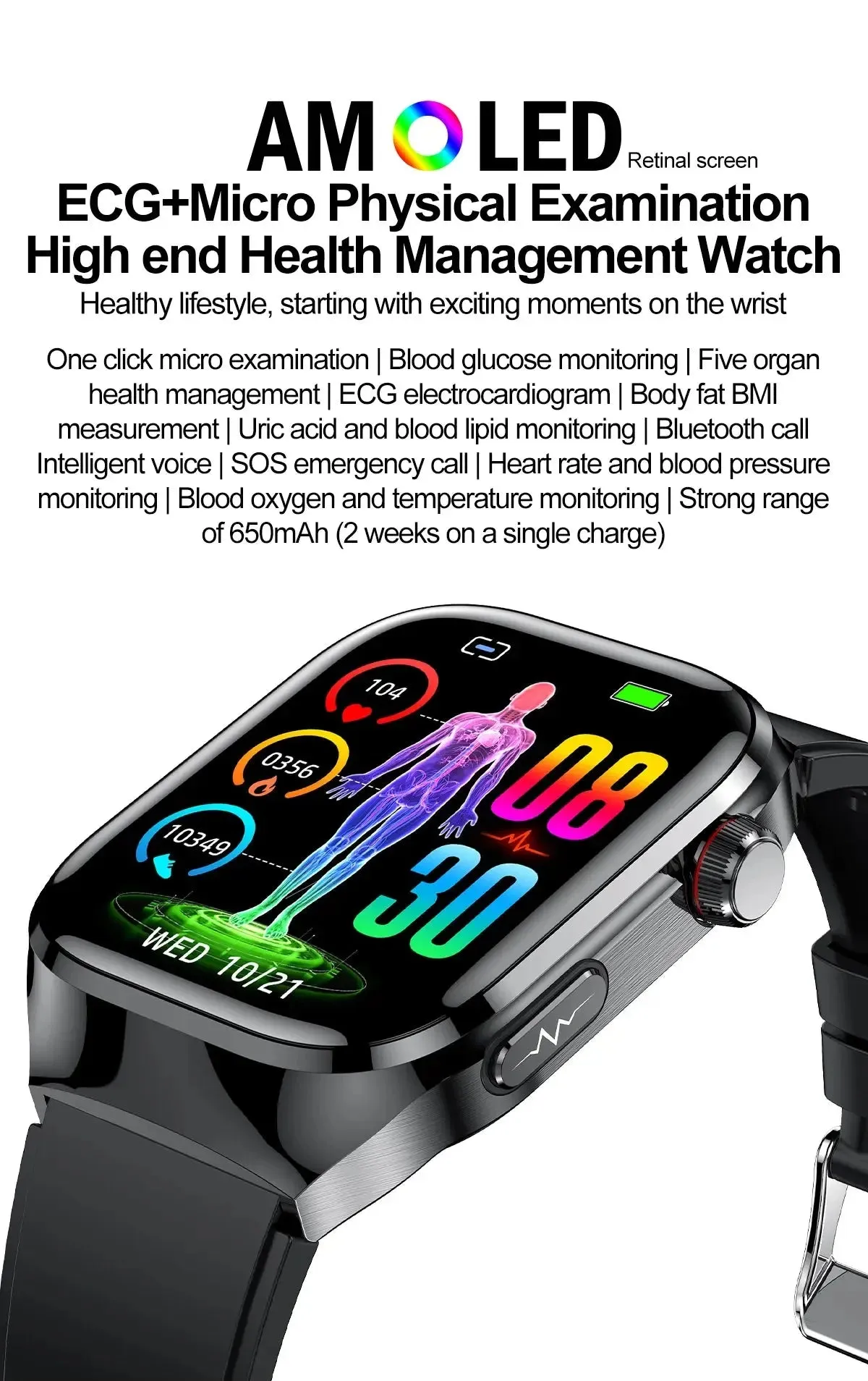 2024 Smartwatch: Medical Grade - 2.04"