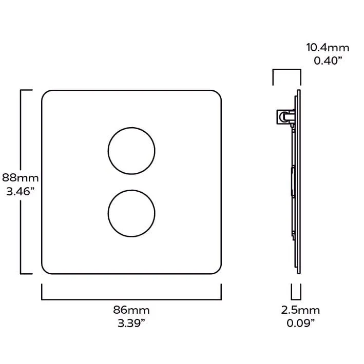 2G Dimmer Plate - Brass