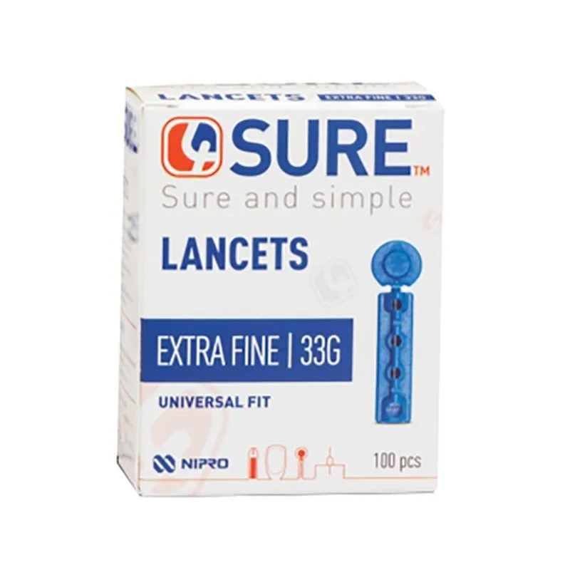 4Sure 33Gauge Single Use Lancet x 100