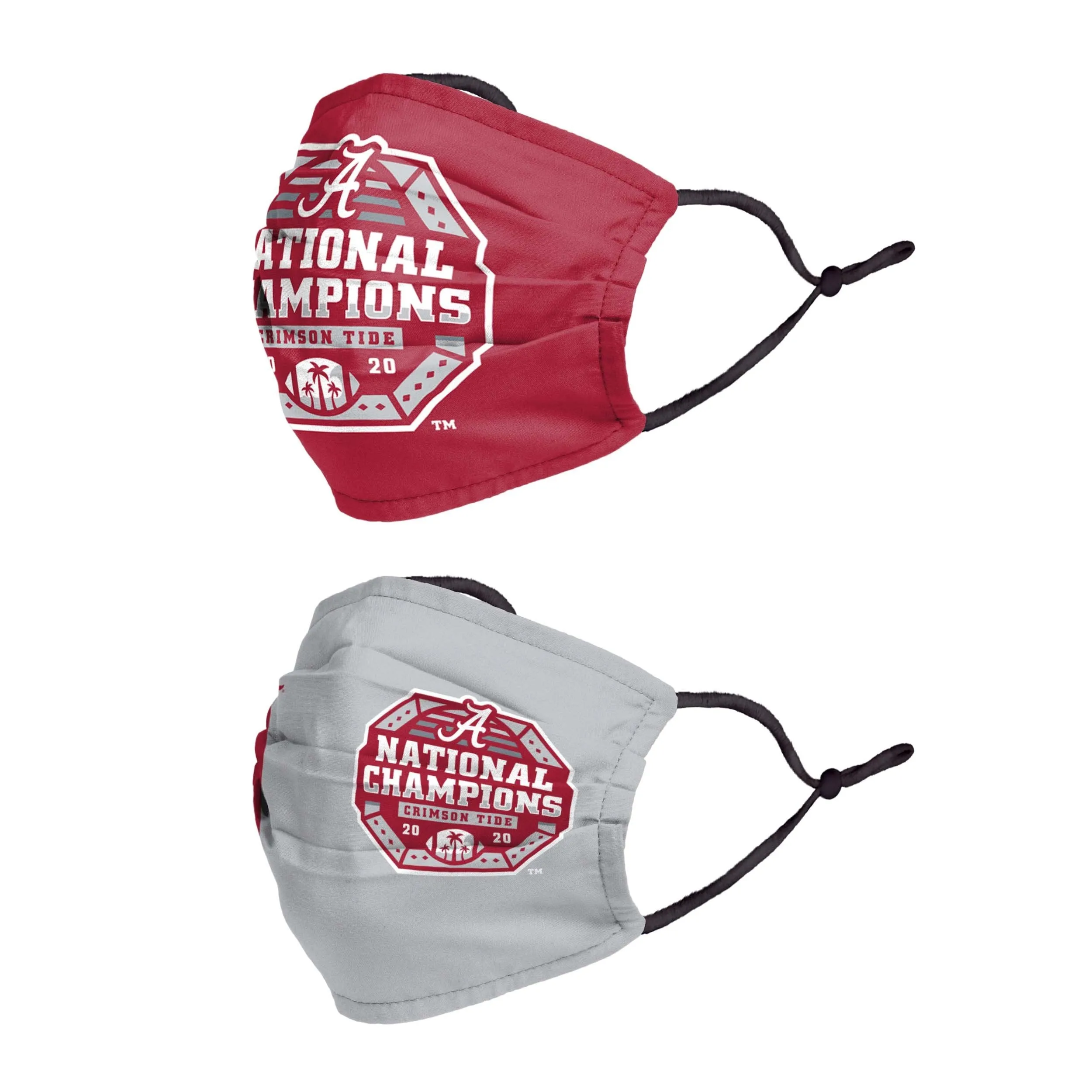 Alabama Crimson Tide NCAA 2020 Football National Champions Adjustable 2 Pack Face Cover