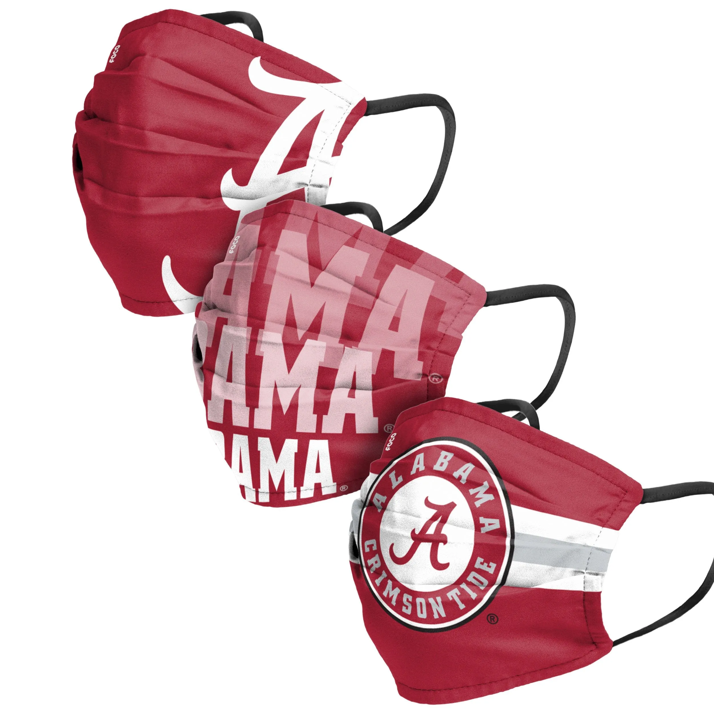 Alabama Crimson Tide NCAA Mens Matchday 3 Pack Face Cover