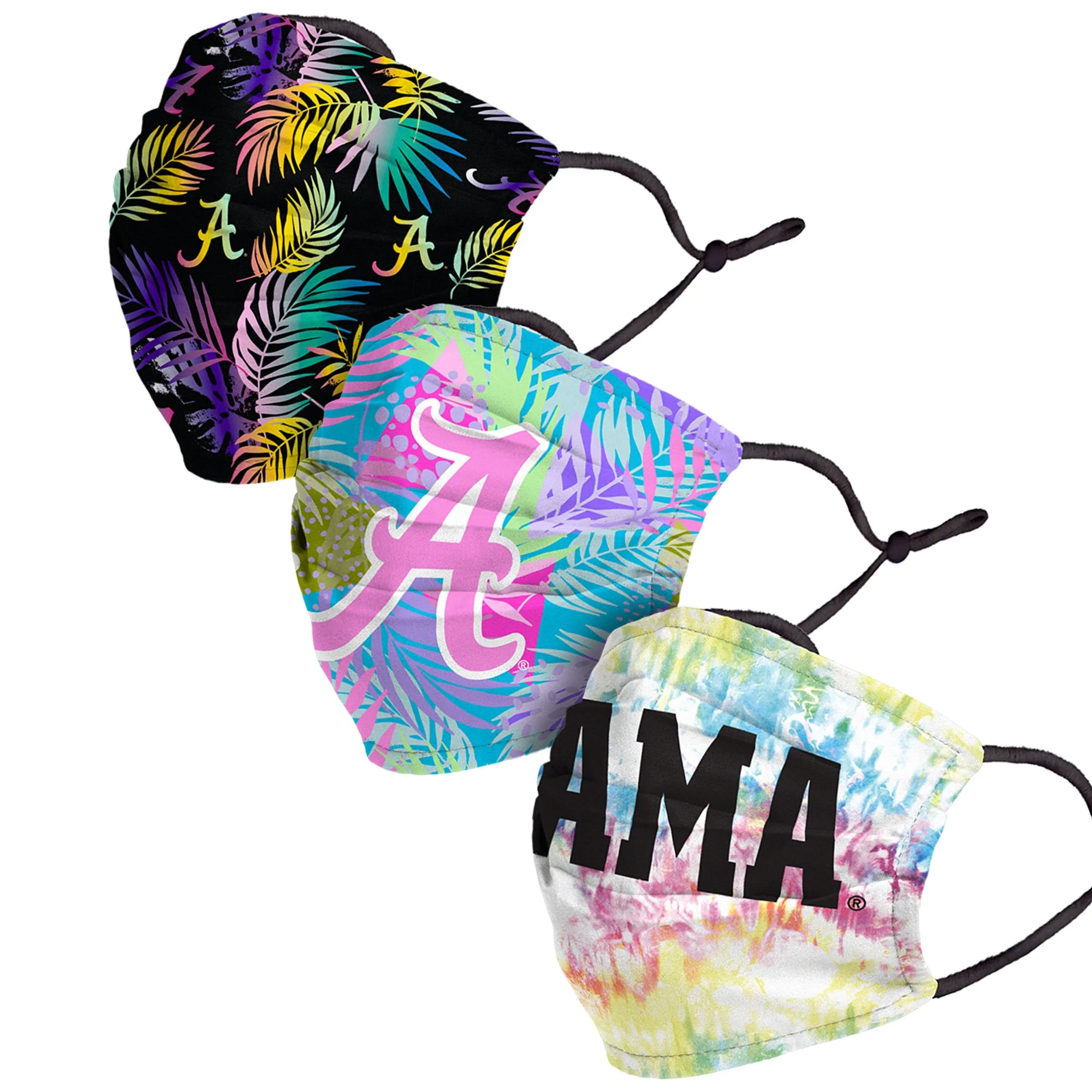 Alabama Crimson Tide NCAA Neon Floral 3 Pack Face Cover