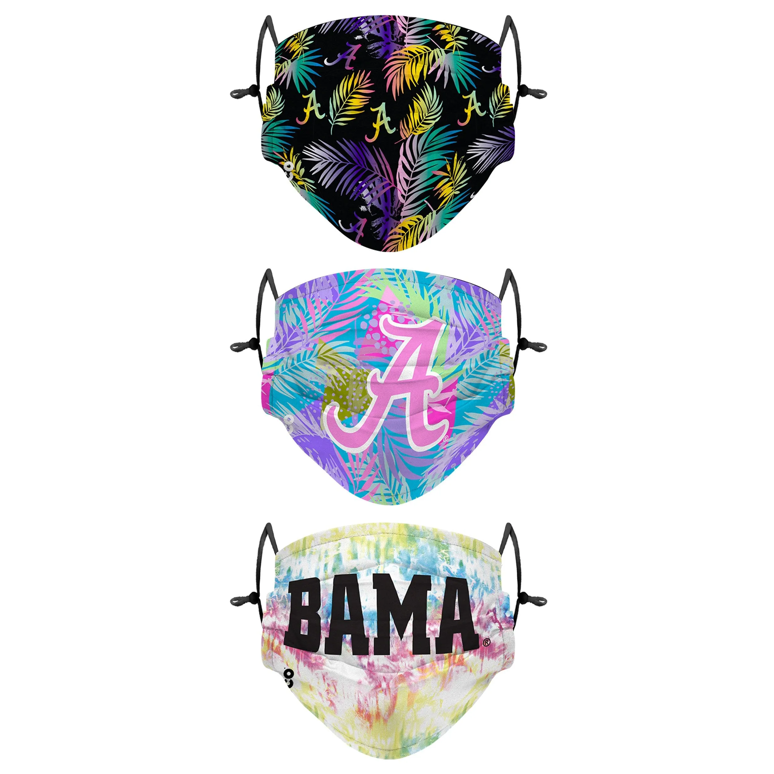 Alabama Crimson Tide NCAA Neon Floral 3 Pack Face Cover