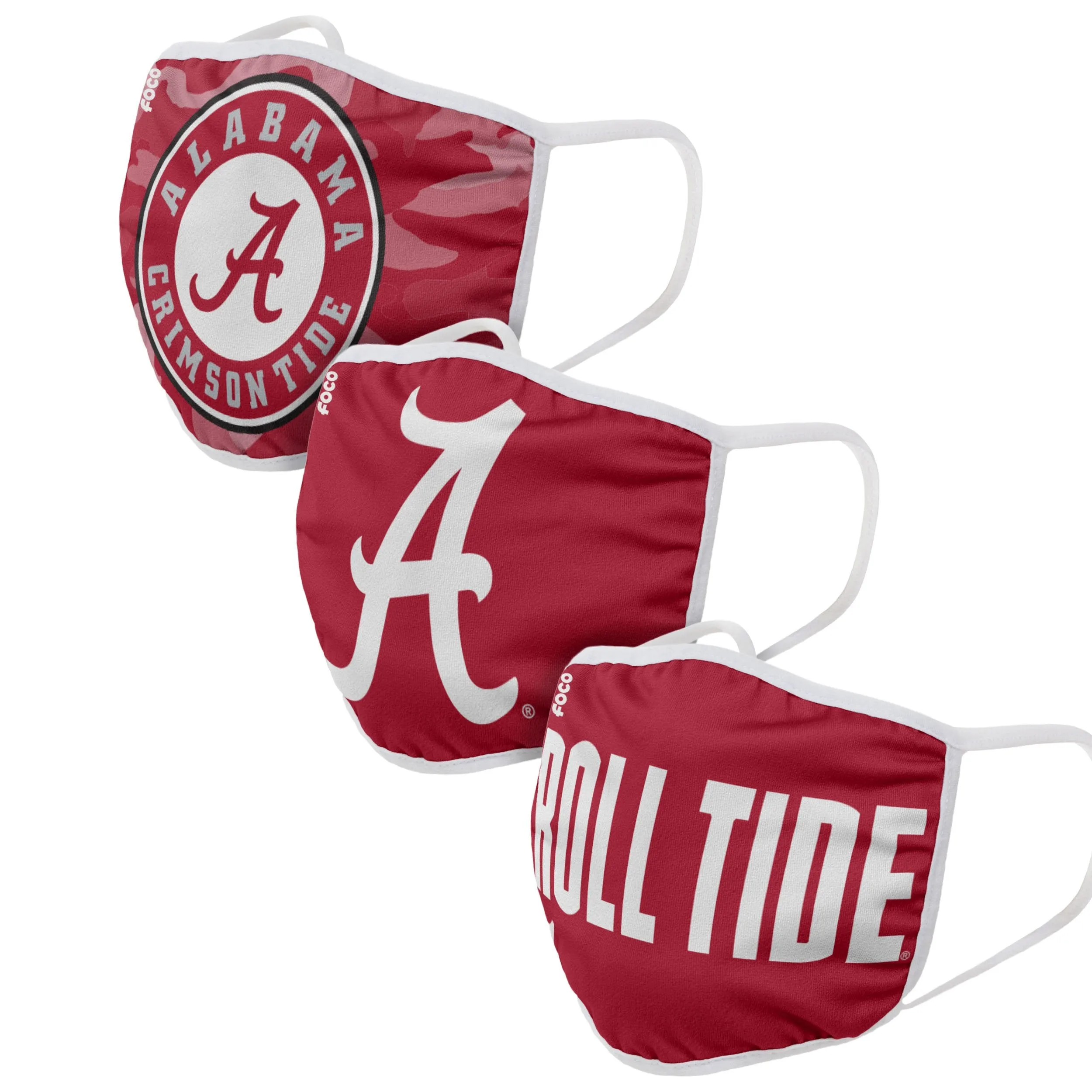 Alabama Crimson Tide NCAA Super Fan 3 Pack Face Cover