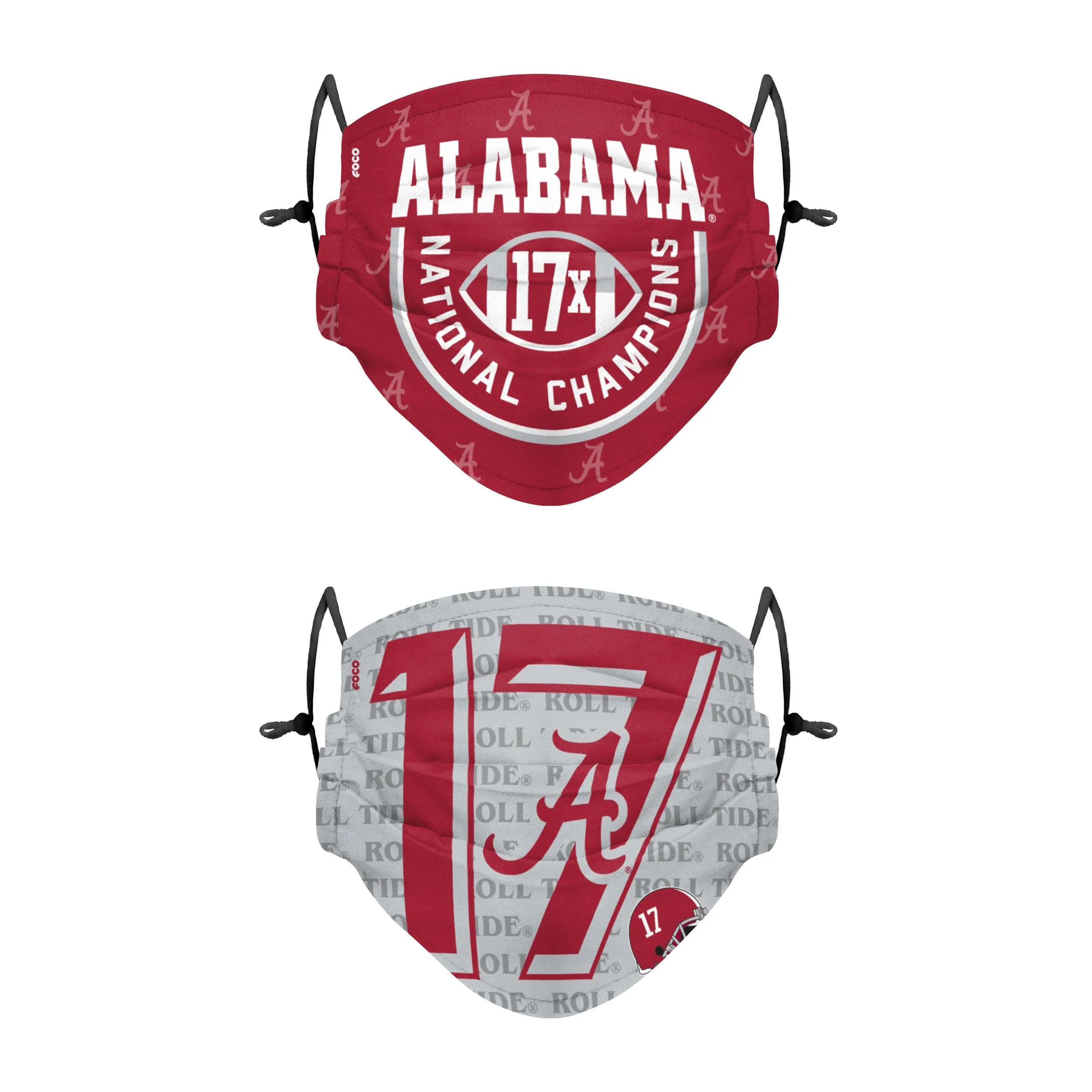 Alabama Crimson Tide NCAA Thematic Champions Adjustable 2 Pack Face Cover