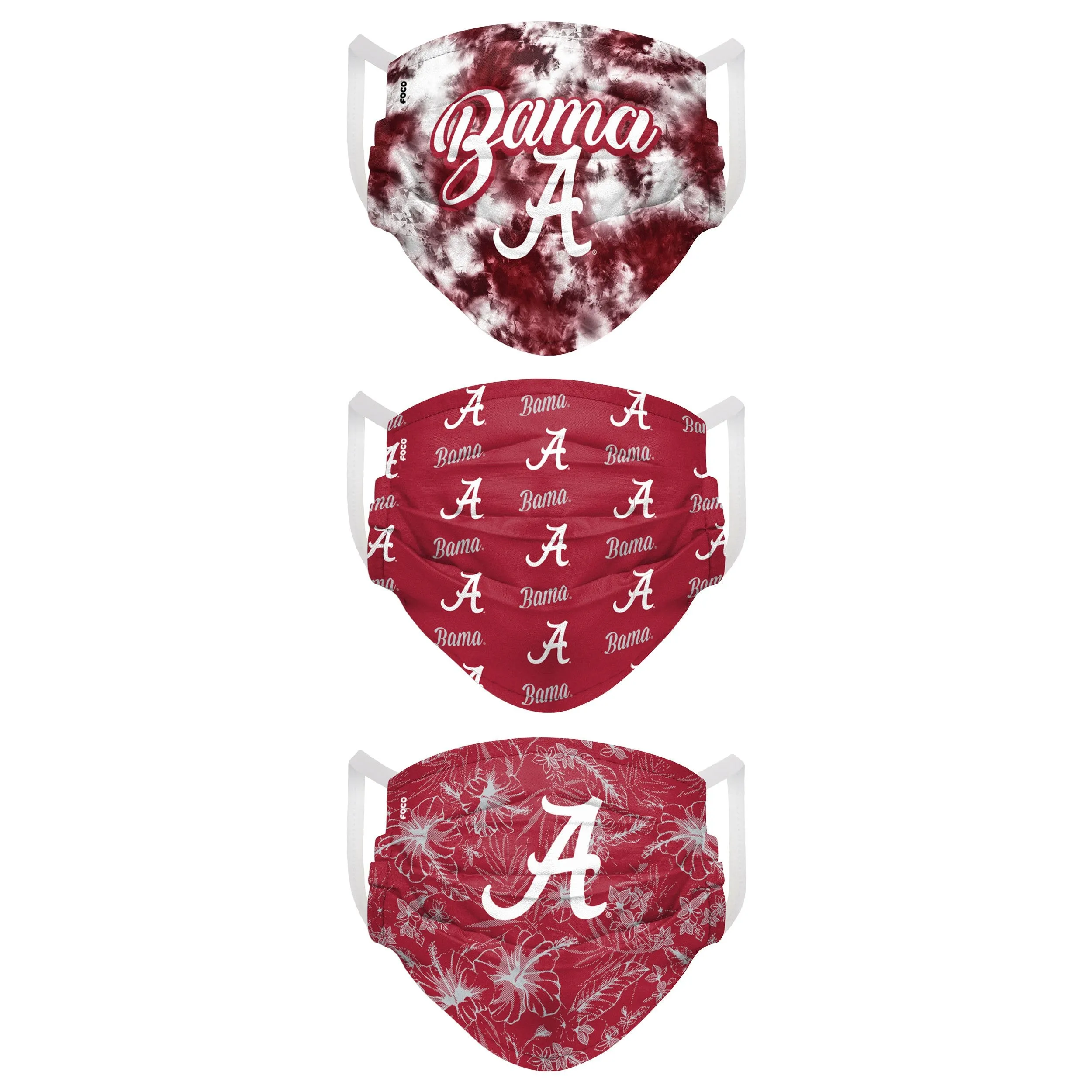 Alabama Crimson Tide NCAA Womens Matchday 3 Pack Face Cover