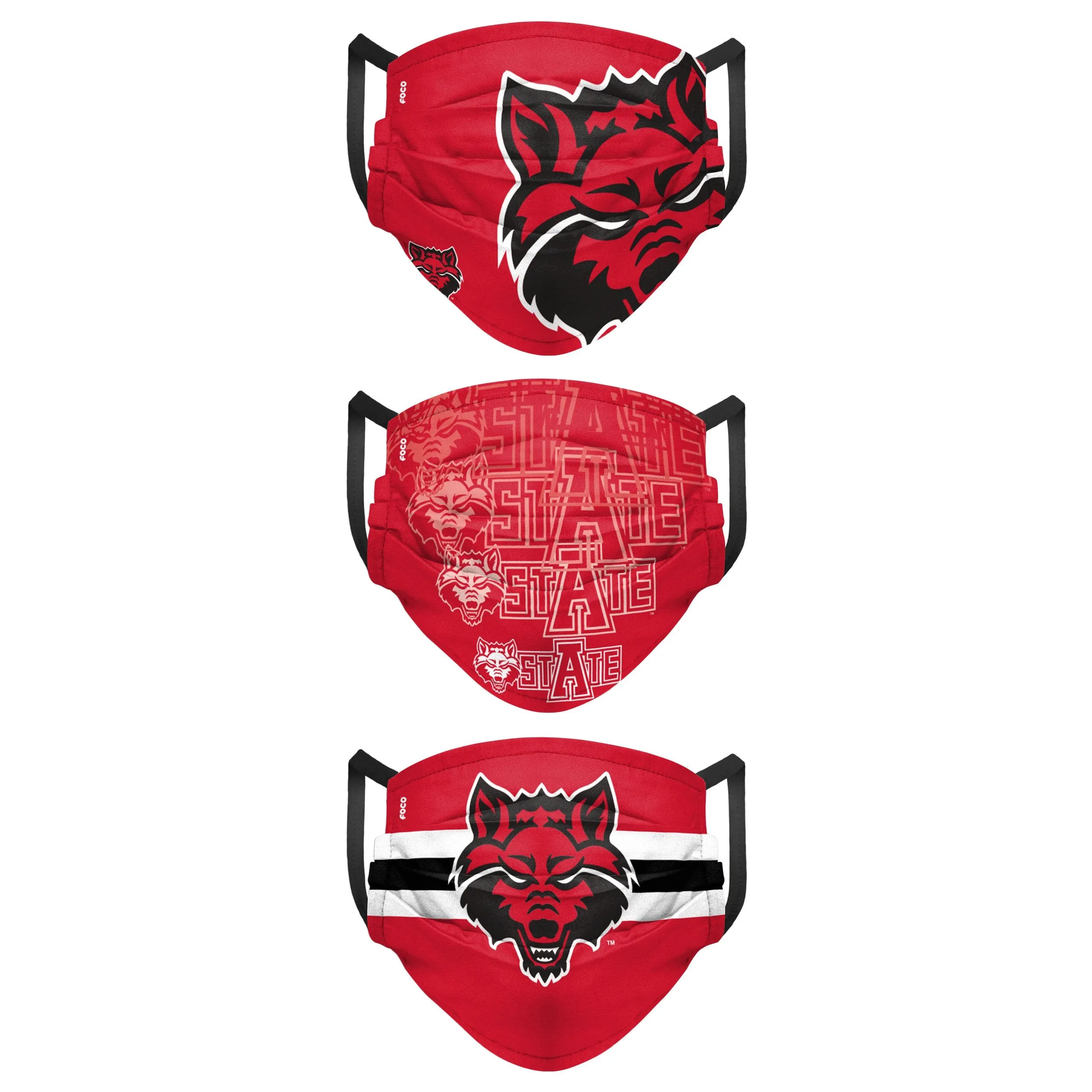 Arkansas State Red Wolves NCAA Mens Matchday 3 Pack Face Cover