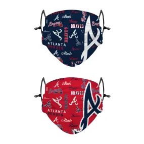 Atlanta Braves MLB Logo Rush Adjustable 2 Pack Face Cover