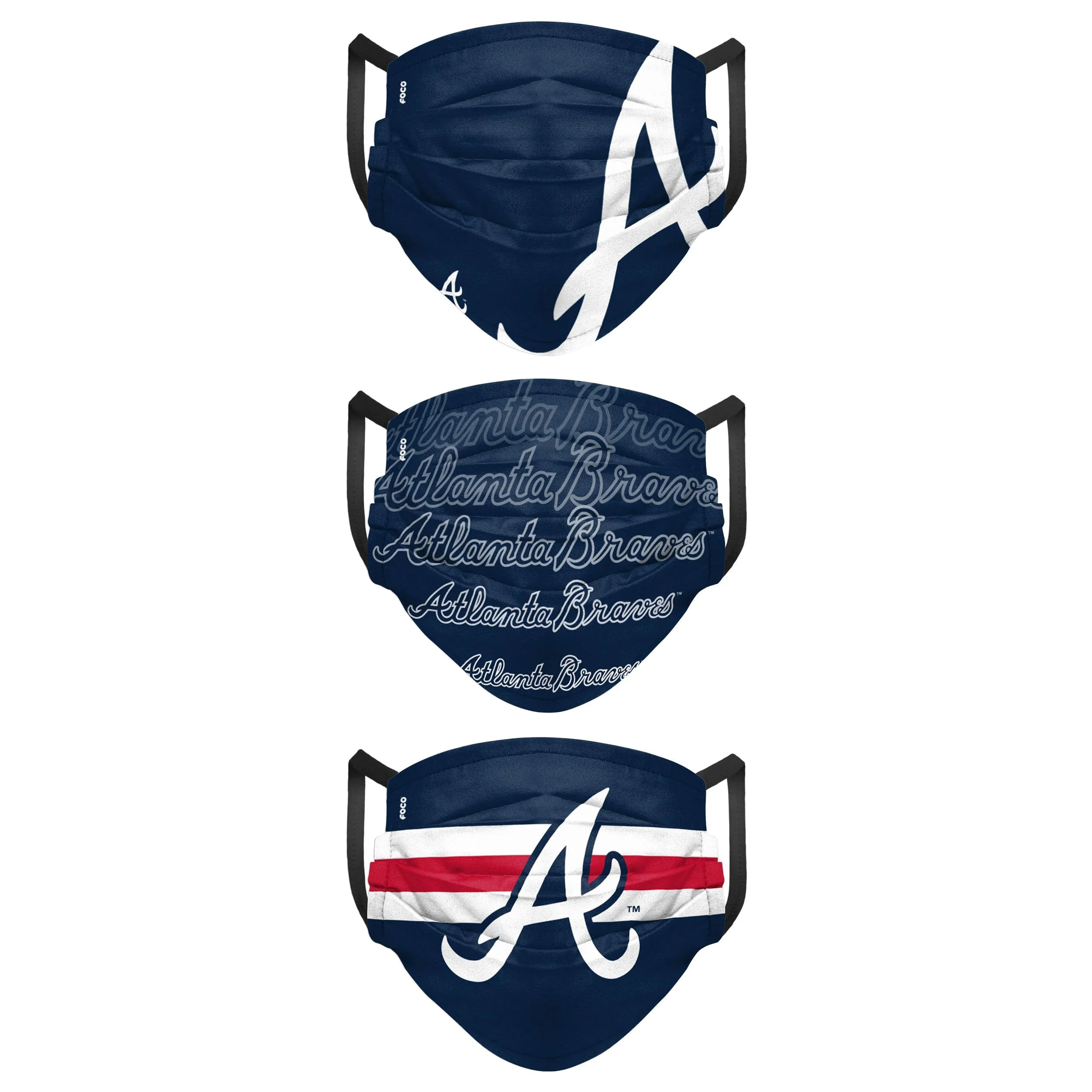 Atlanta Braves MLB Mens Matchday 3 Pack Face Cover