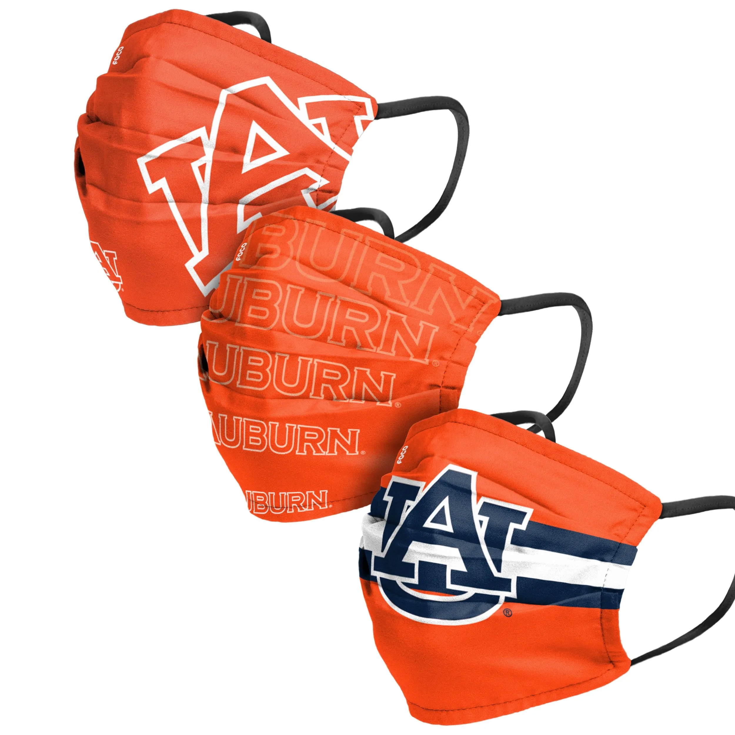 Auburn Tigers NCAA Mens Matchday 3 Pack Face Cover