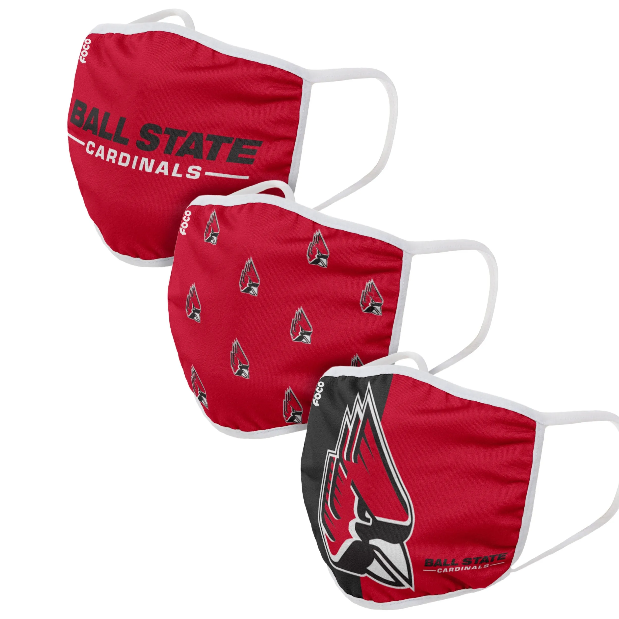 Ball State Cardinals NCAA 3 Pack Face Cover