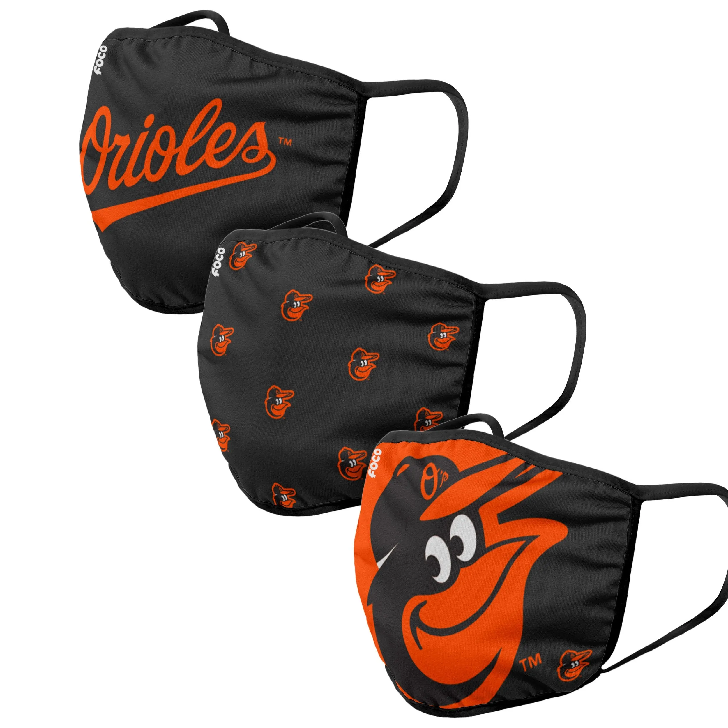 Baltimore Orioles MLB 3 Pack Face Cover