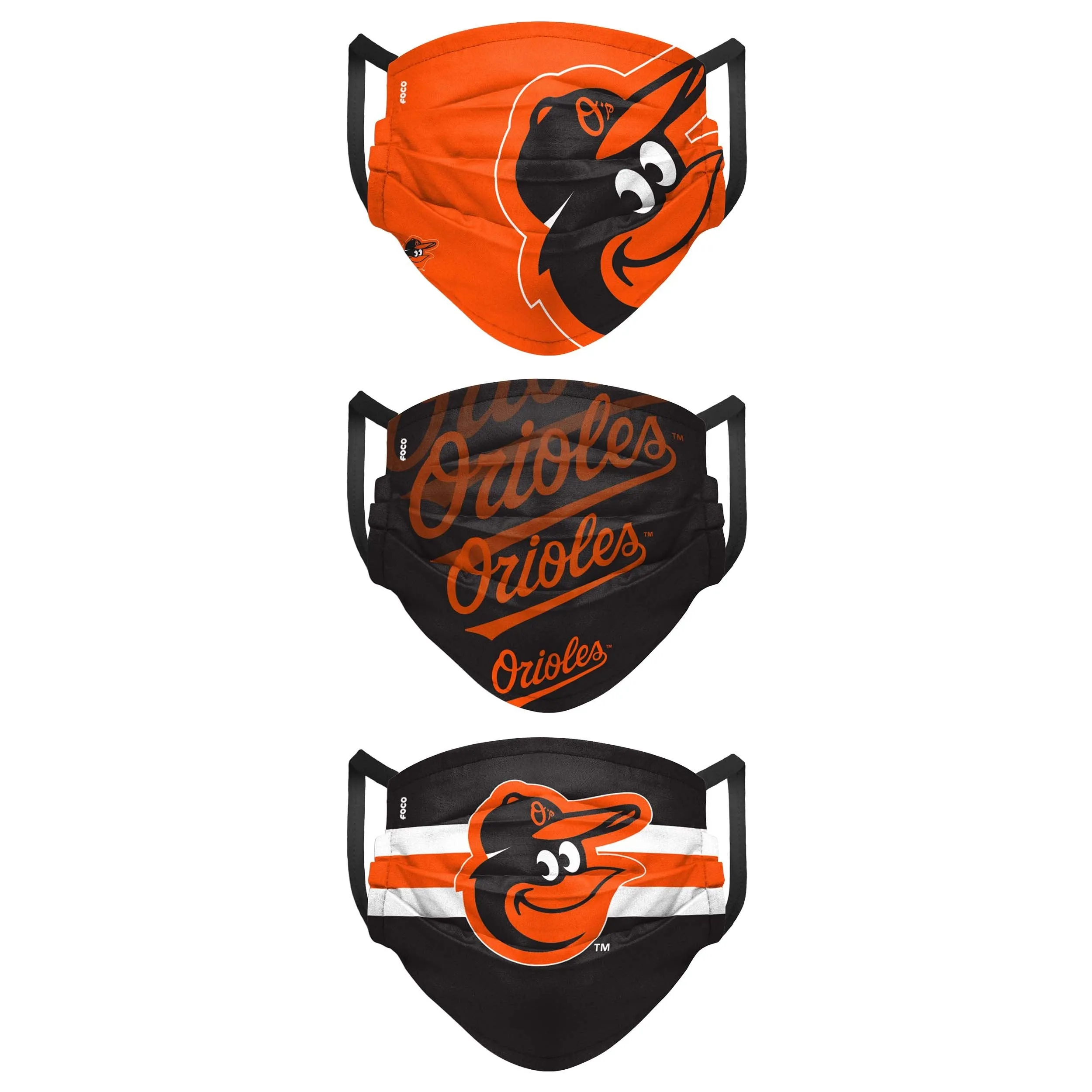 Baltimore Orioles MLB Mens Matchday 3 Pack Face Cover