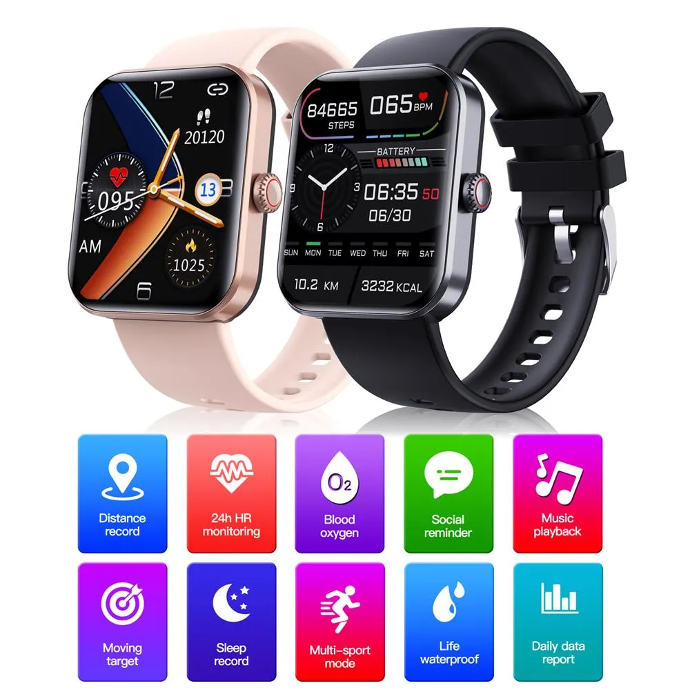 BEARSCOME BCF57L Blood Sugar Blood Pressure Heart Rate Blood oxygen Monitoring  Health Waterproof Smartwatch