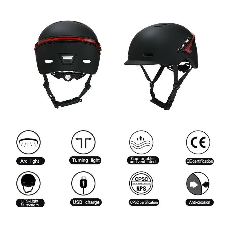 CAIRBULL Bike Cycling Helmet LED Light Smart Bicycle Helmets Remote Control Usb Charging for E-Bike Commuter MTB Road Bike Cap