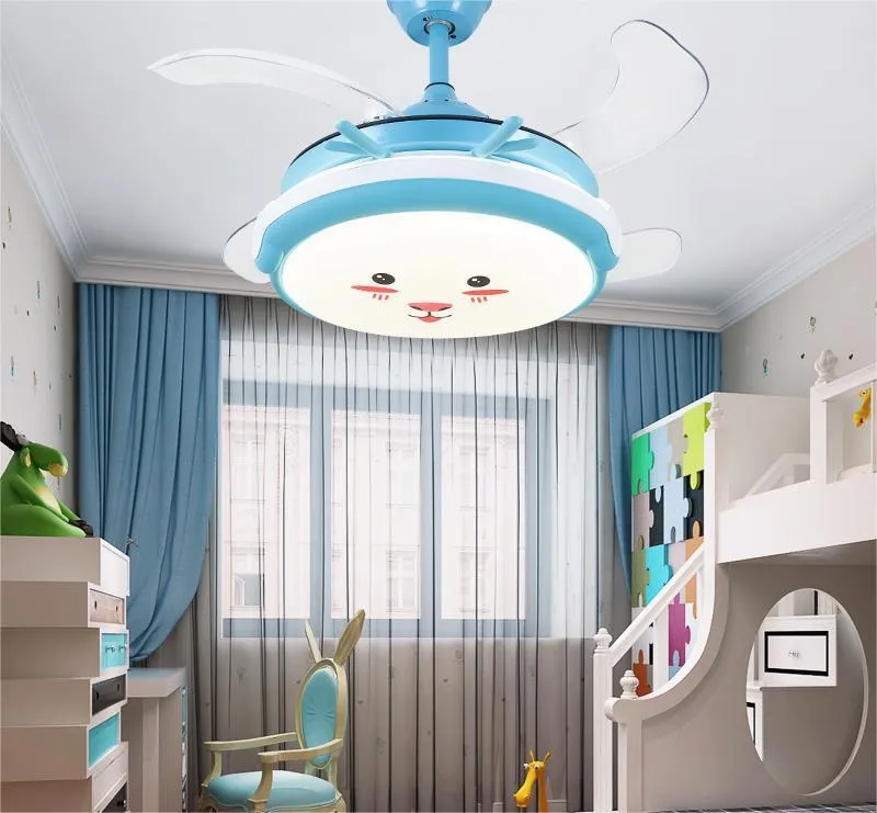 Children's Ceiling Fan Light In Domestic Bedroom