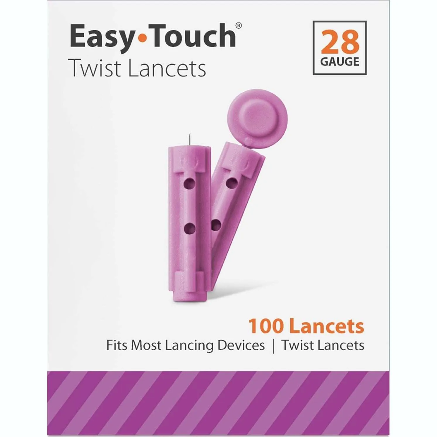 Easy Touch Twist Lancets 28 Gauge - 100 Ct