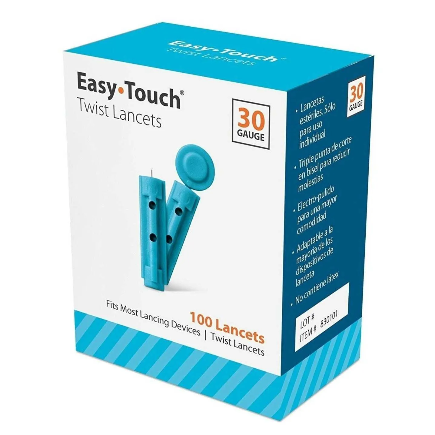 Easy Touch Twist Lancets 30 Gauge - 100 Ct