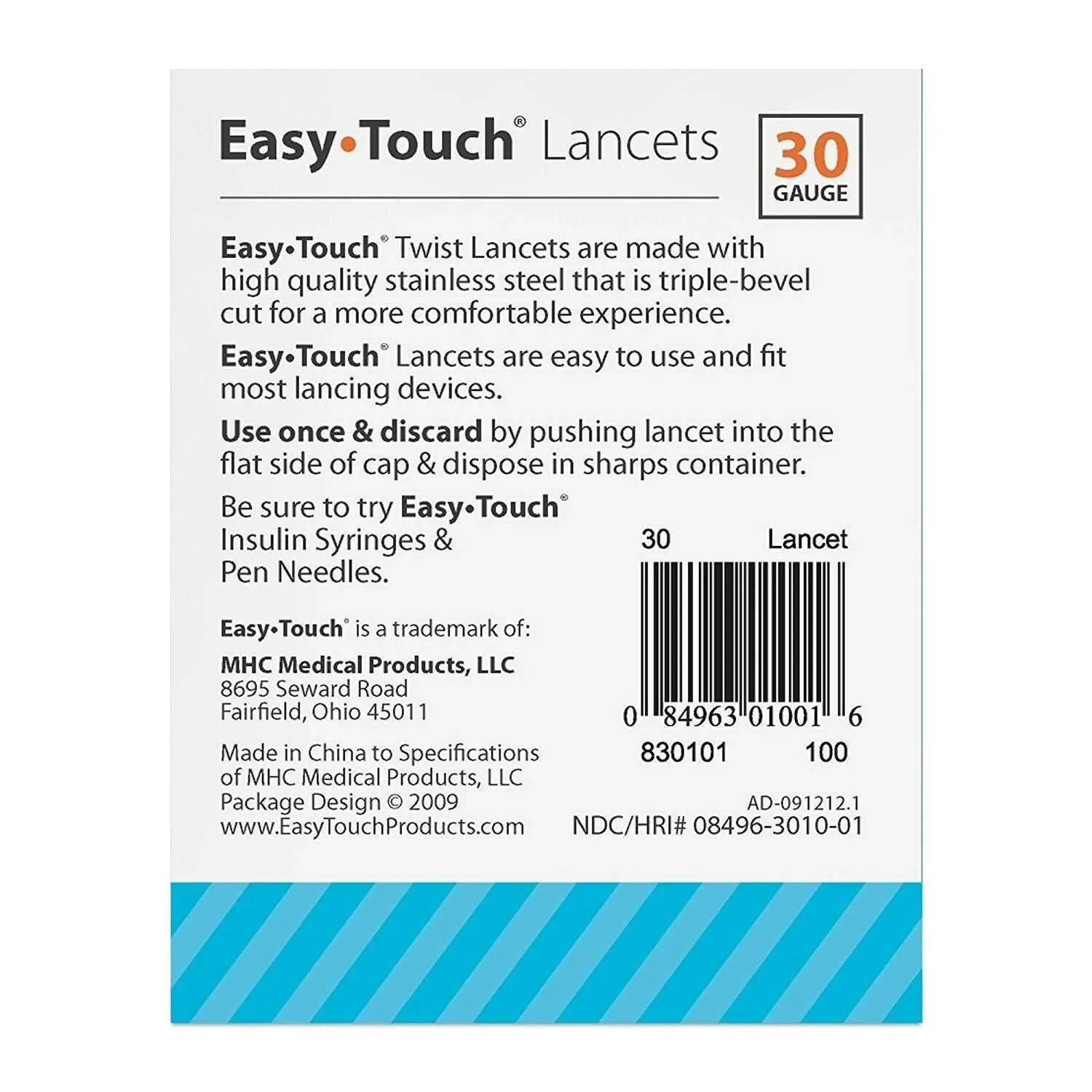 Easy Touch Twist Lancets 30 Gauge - 100 Ct