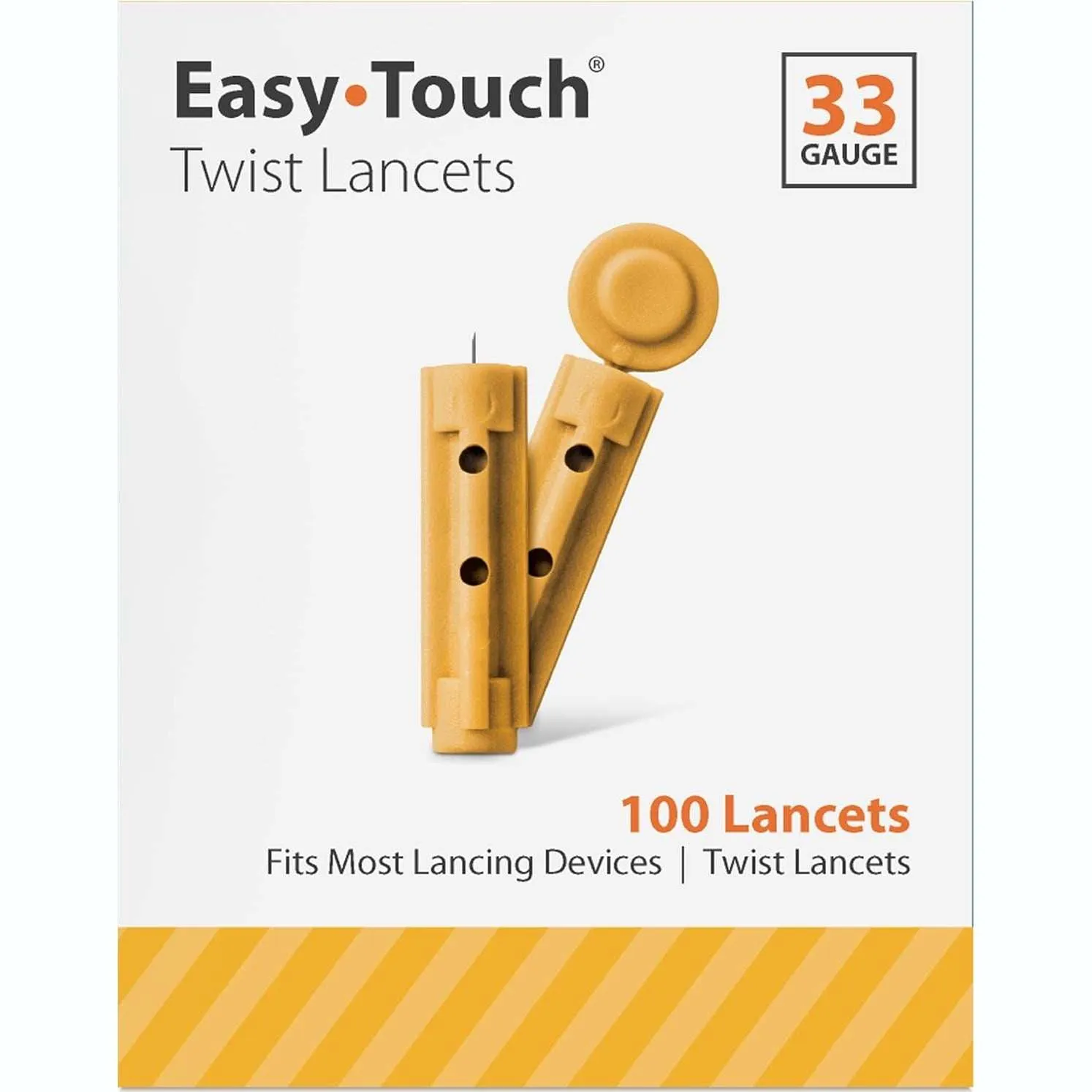 Easy Touch Twist Lancets 33 Gauge - 100 Ct