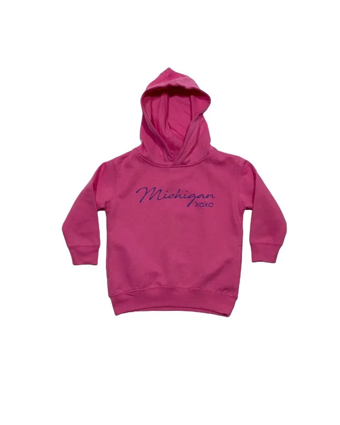 Ink Detroit Michigan XOXO Toddler Hoodie - Pink