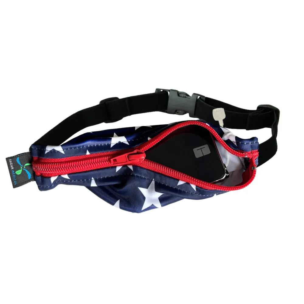 Kids Diabetic SPIbelt® with a Pass-Through Hole- Flag