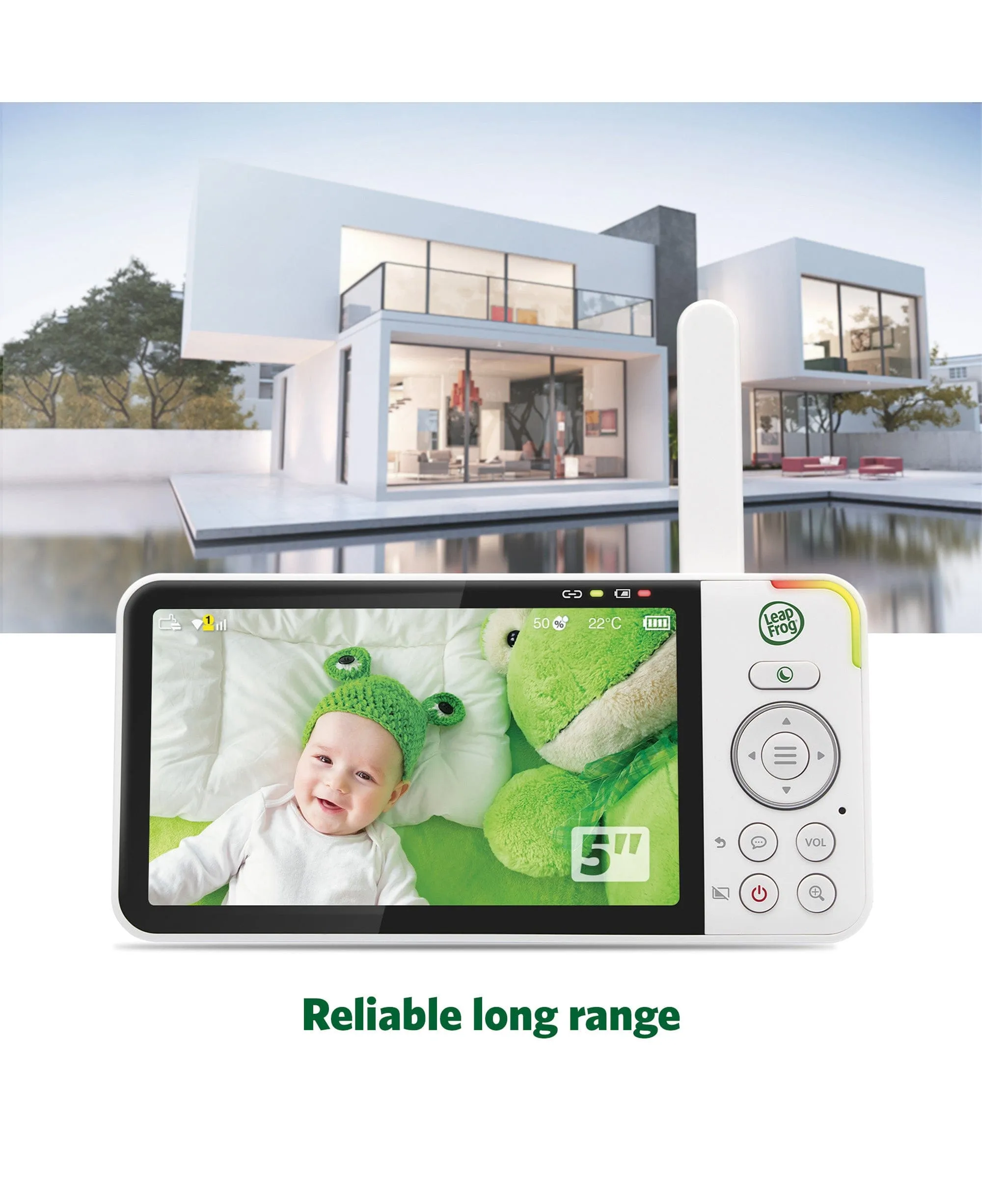 LeapFrog LF815HD 5' Smart Video Baby Monitor with Colour Night Vision - White