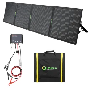 Lensun 200W 12V Foldable Solar Panel Kit with Waterproof MPPT Solar Controller