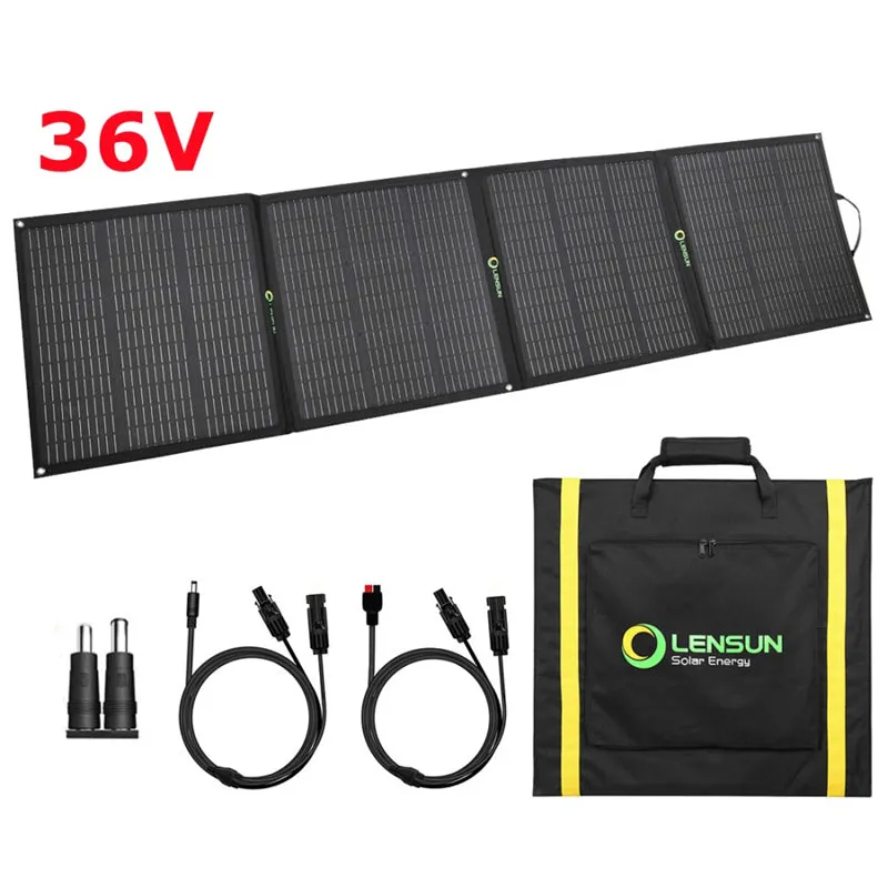 Lensun 200W 36V Foldable Solar Panel for Solar Power Station & 24V Battery