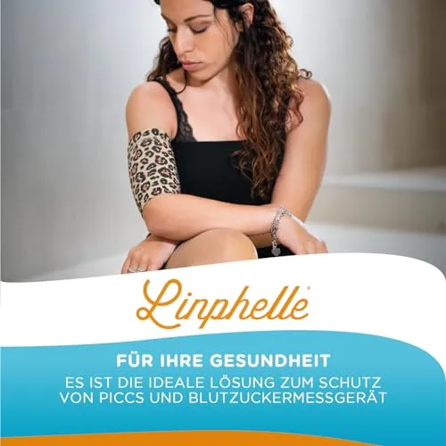 Linphelle Picc Line Mikrofaser Coverpicc - Armkatheter-Abdeckband aus atmungsaktivem Design-Gewebe, Arm Sleeve ideal für PICCs, Blutzuckermessgerät und Tattoo-Abdeckung, Kompass, Größe S