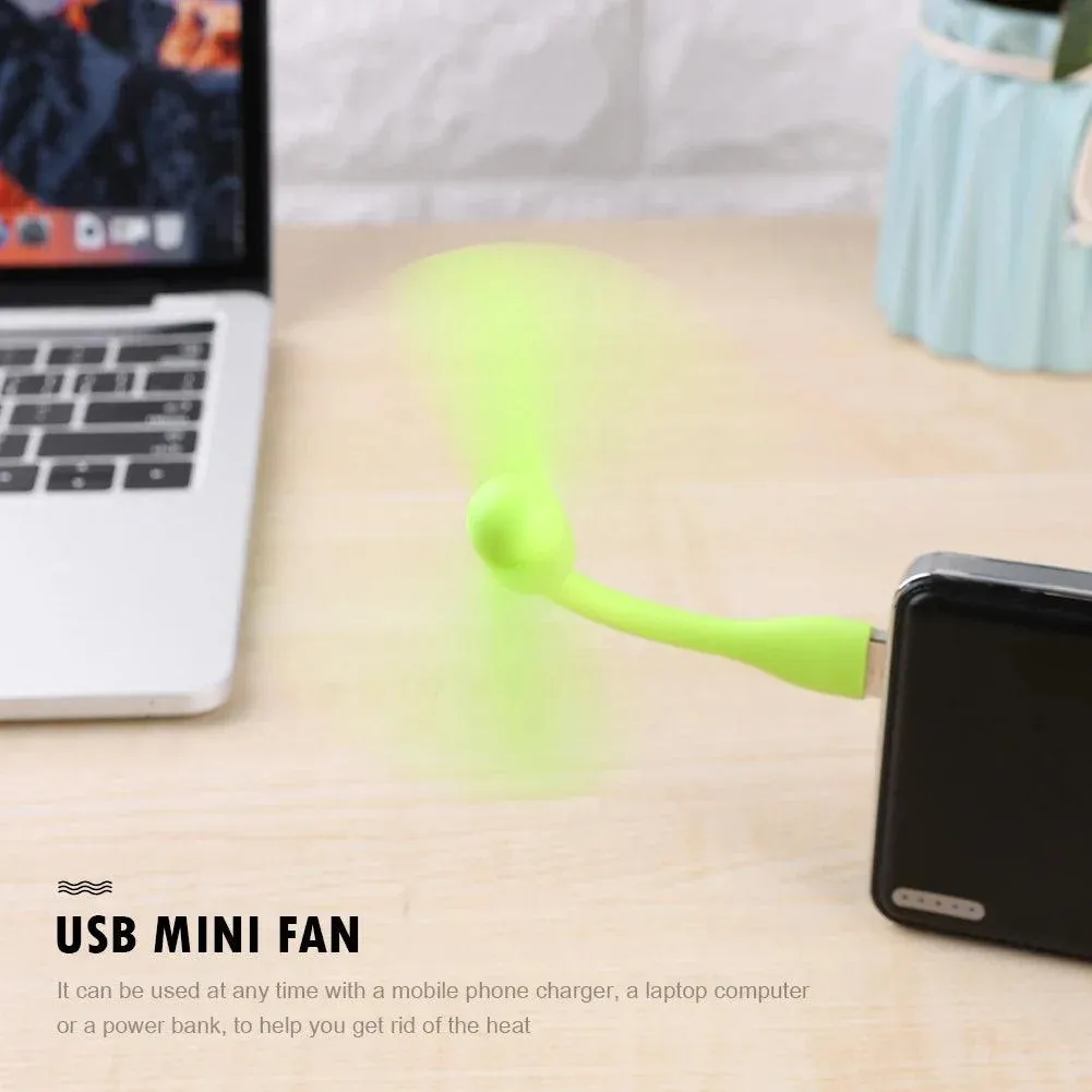 Mini USB Fan Flexible Bendable Cooling Fan For Power Bank Laptop PC AC Charger Portable Hand Fan Computer Summer Gadget