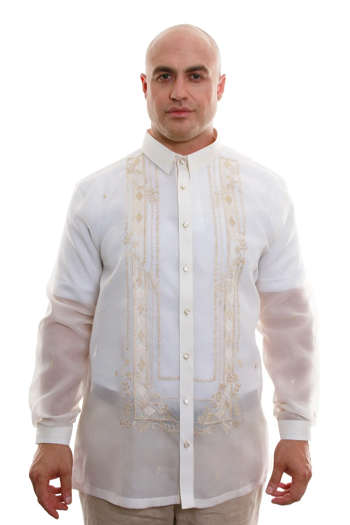 MJ05 - Big & Tall - Jusi Barong Tagalog Full-Open