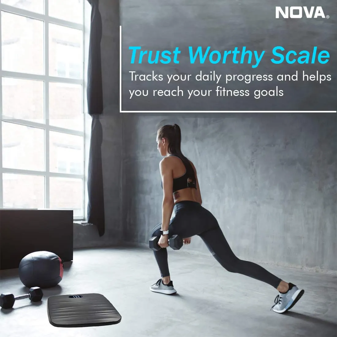 Nova BGS 1260 Ultra Lite Personal Digital Weighing Scale Black