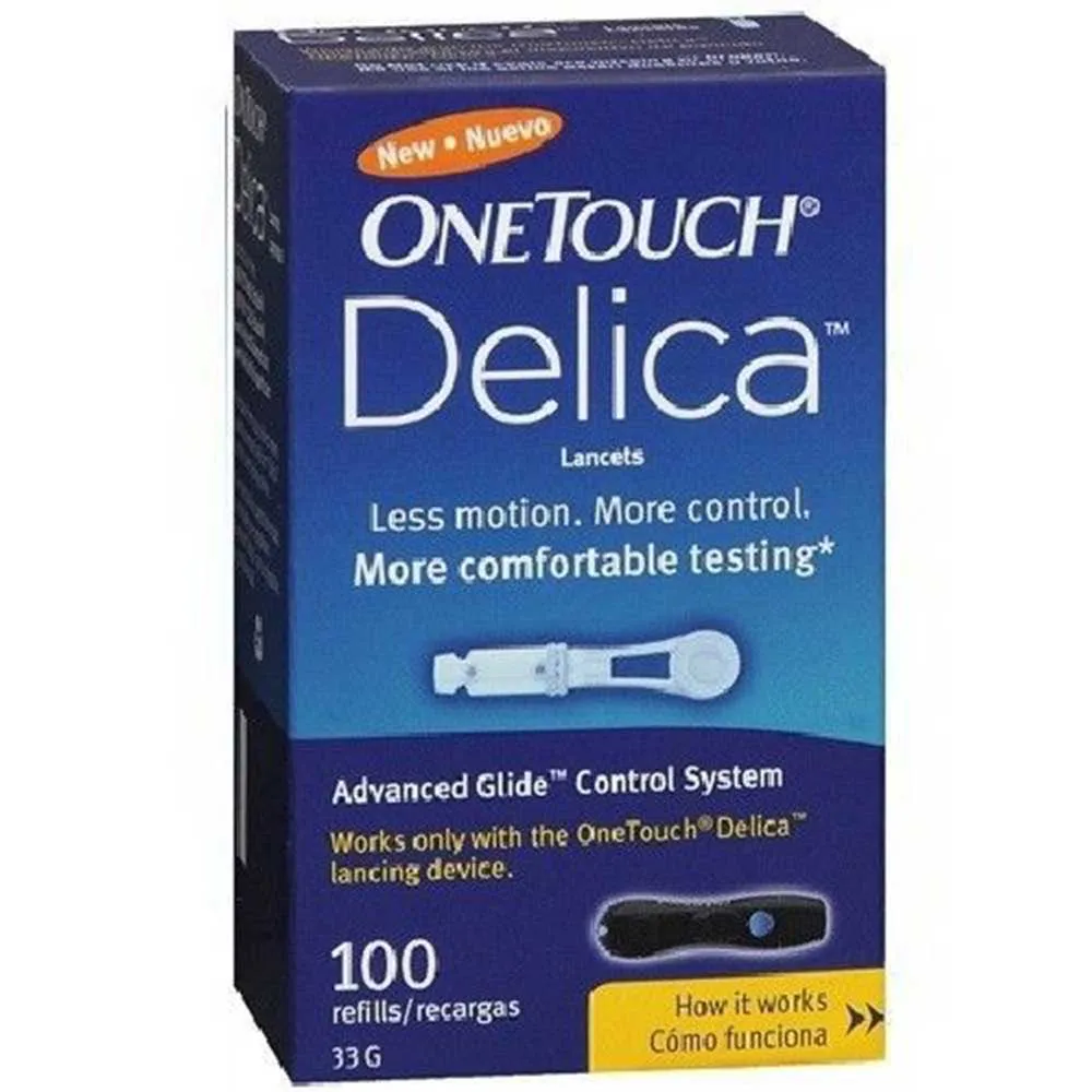 OneTouch Delica Lancet Glide Control, Smaller Needle Box of 100