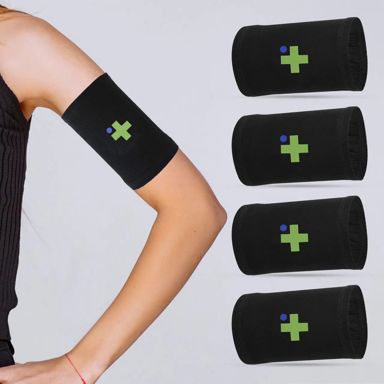 Overt Sensor Armband - Fits All CGM Devices - Kids & Adults - Black Medium Band [4 pack]