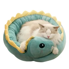 Pet Cat Bed Dinosaur Round Small Dog Beds for Cats Lovely Puppy Mat Soft Sofa Mat Nest Warm Kitten Sleep Mats Products