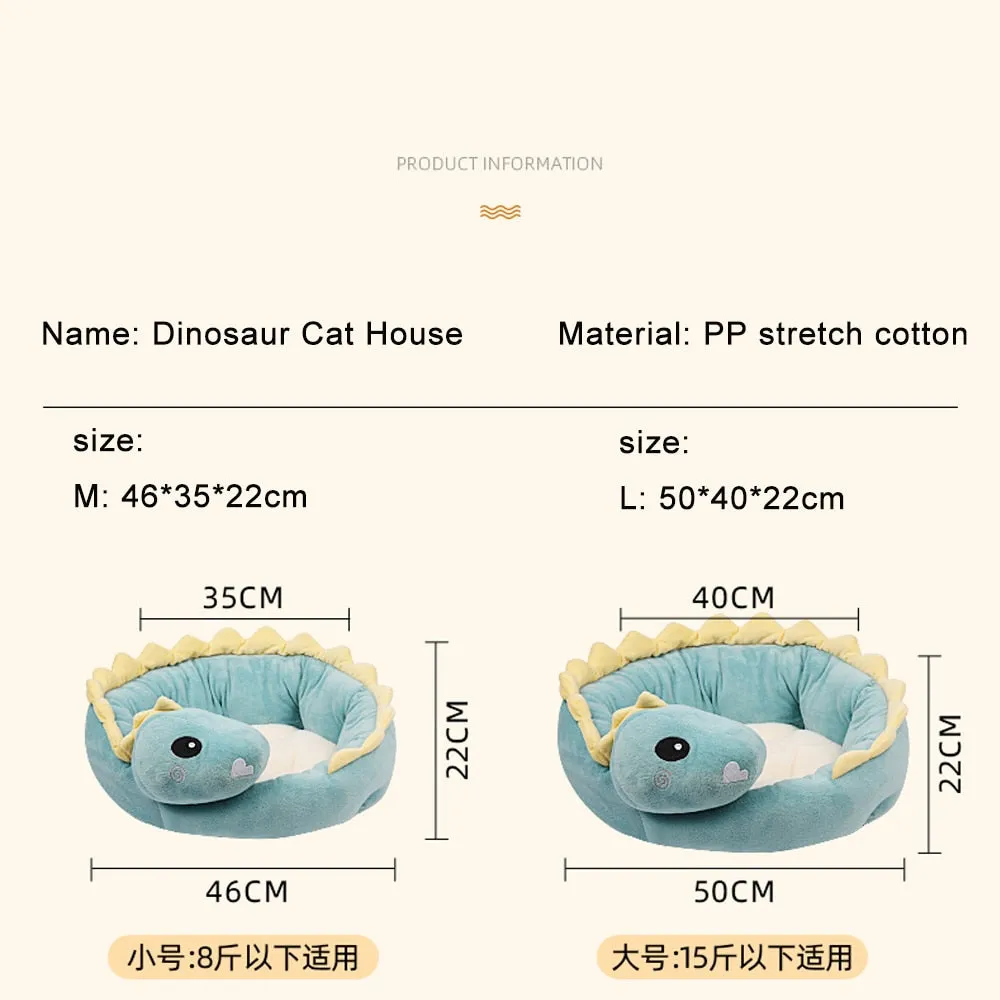 Pet Cat Bed Dinosaur Round Small Dog Beds for Cats Lovely Puppy Mat Soft Sofa Mat Nest Warm Kitten Sleep Mats Products