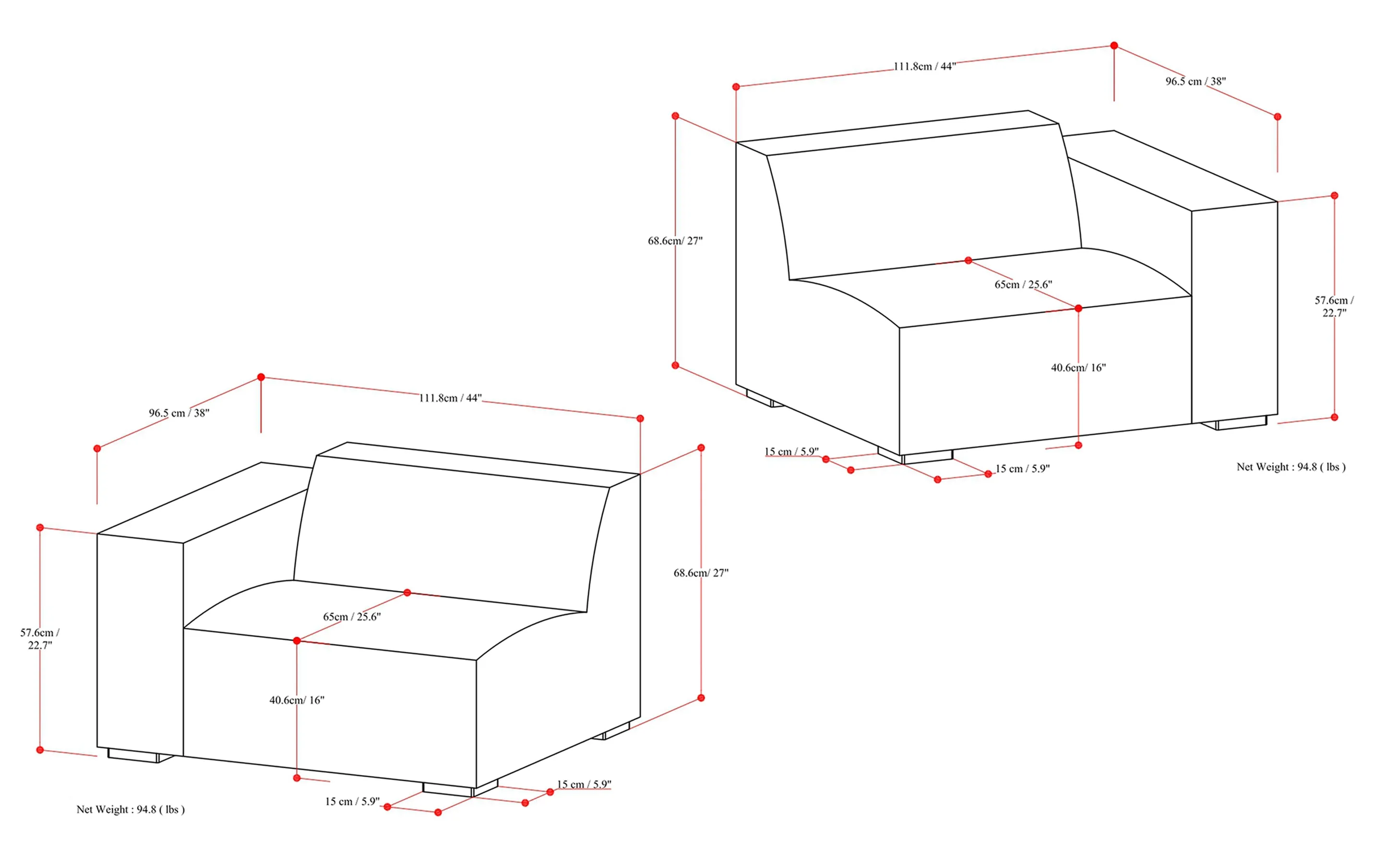 Rex 2 Seater Sofa in Performance Fabric