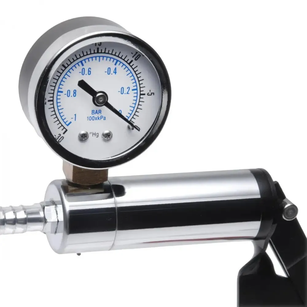 Size Matters Deluxe Steel Hand Pump with Pressure Gauge