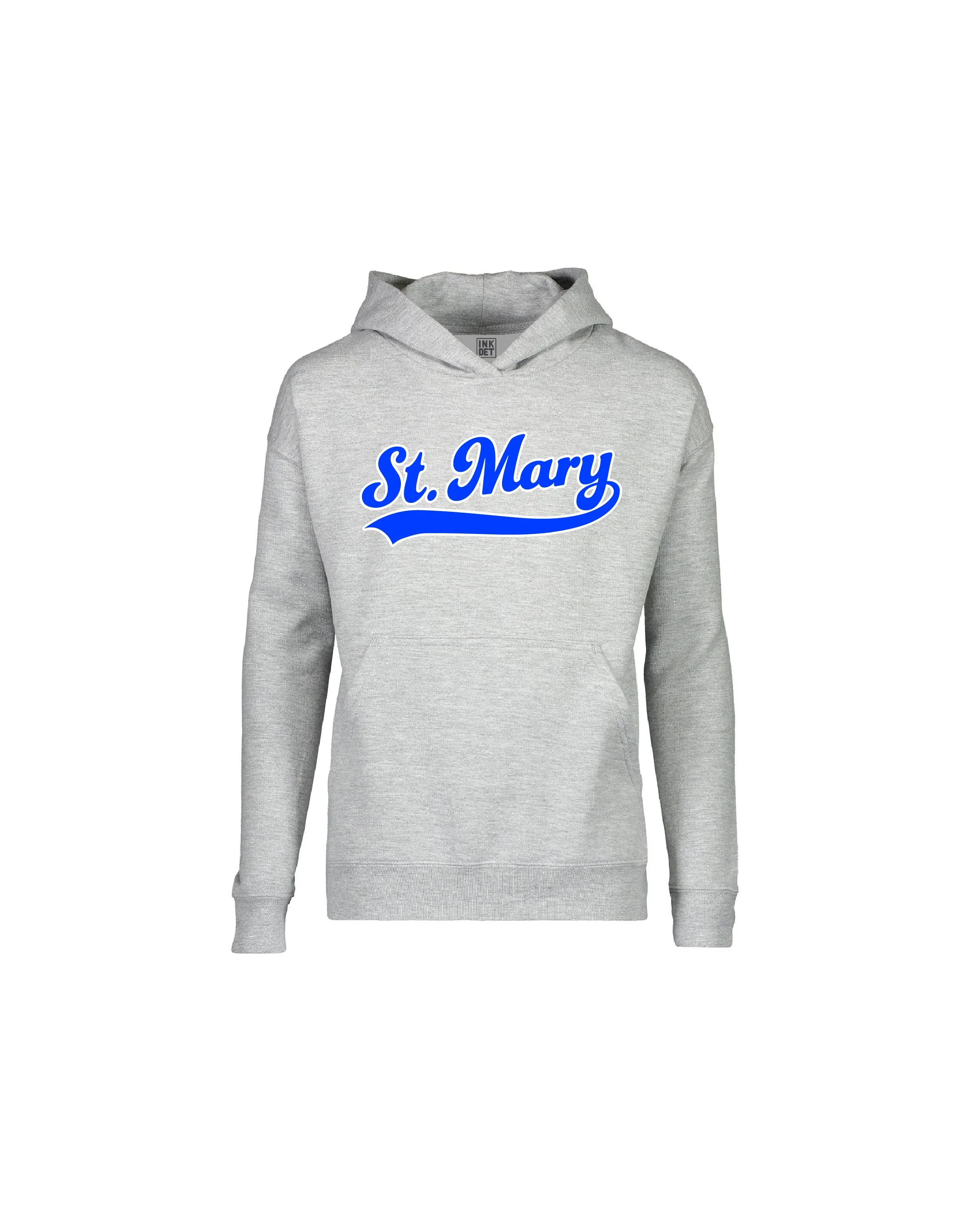 St. Mary Tail Swoosh Heather Grey Kids Hoodie