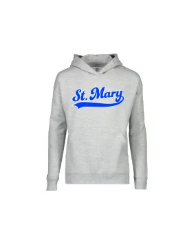 St. Mary Tail Swoosh Heather Grey Kids Hoodie