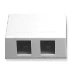 Surface Mount Box, Modular Keystone, 2 Port, White