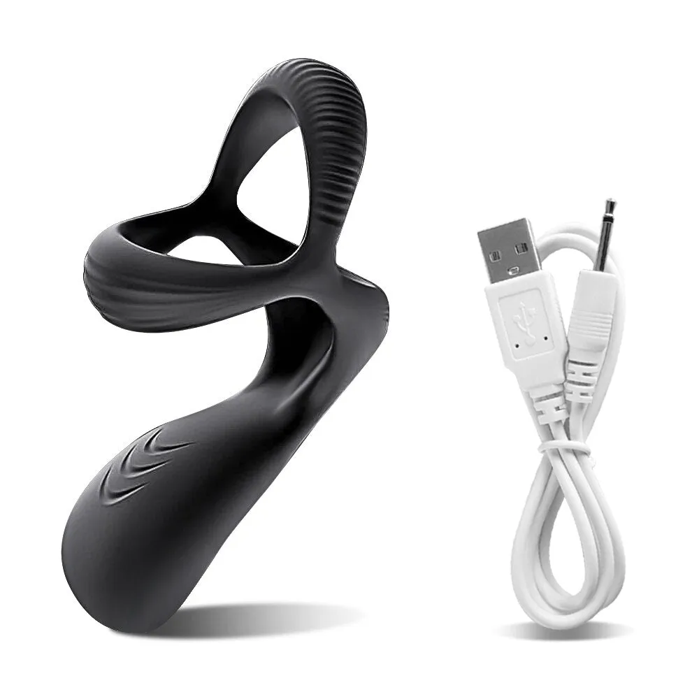 Vibrating Prostate Massager with Cock Rings Vibrator Penis Delay Ejaculation Cockring for Male