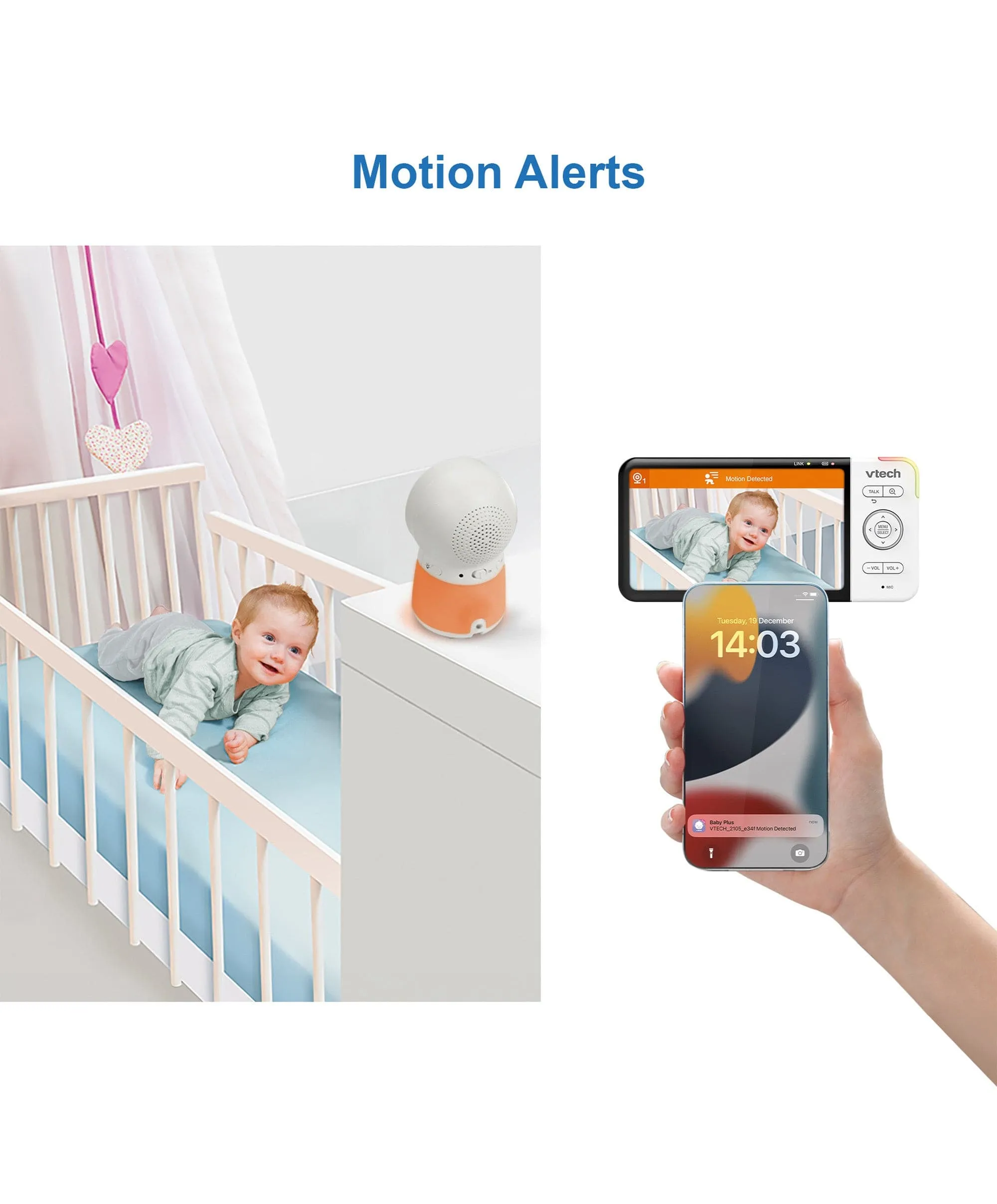 VTech RM5755HD 5” Smart Baby Monitor - White