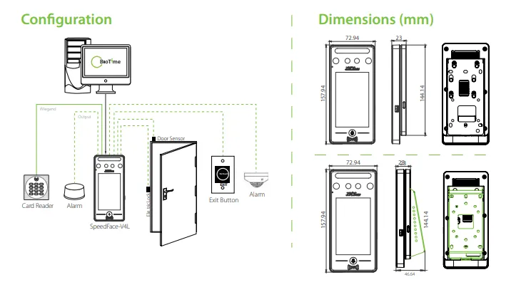 ZKTECO SPEEDFACE MINI MULTI BIOMETRIC READER